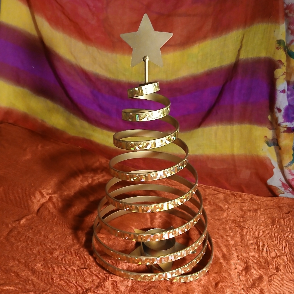 Gold Spiral Christmas Tree Decor